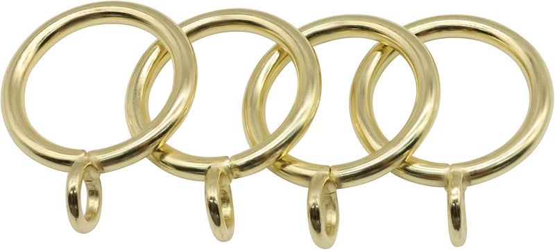 Bivethoi 28 Pack Metal Curtain Rings, with Eyelets Curtain Rings 1 Inch Inner Diameter Drapery Rings, Gold Curtain Rings for Curtain Rods - Image 2